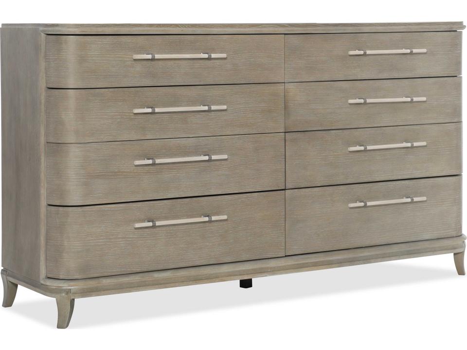 Heritage 8-Drawers Gray Rubberwood Double Dresser
