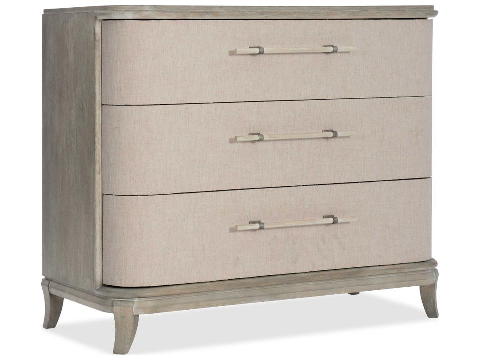 Heritage 3-Drawers Gray Rubberwood Chest Nightstand