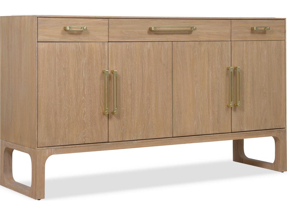 Banyon Bay 64-Inch Oak Wood Sideboard with Egyptian Marble Top