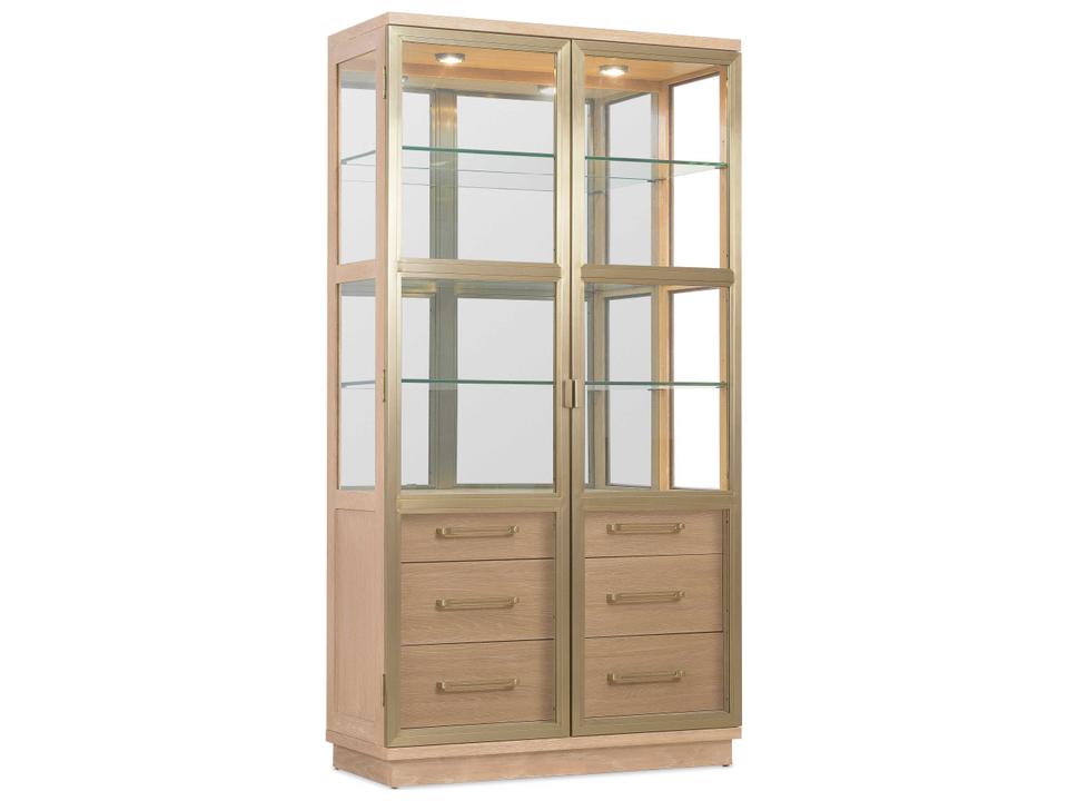 Banyon Bay Oak Wood Desert Display Cabinet with LED Lighting