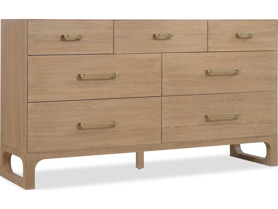 Banyon Bay 7-Drawer Oak Wood Double Dresser in Desert Oak
