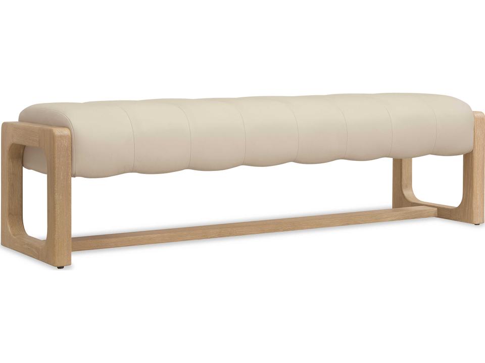 Banyon Bay Desert Oak Leather Accent Bench