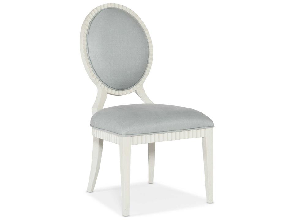 Serenity Martinique Upholstered Dining Side Chair in Cloud Fabric and Shell Finish