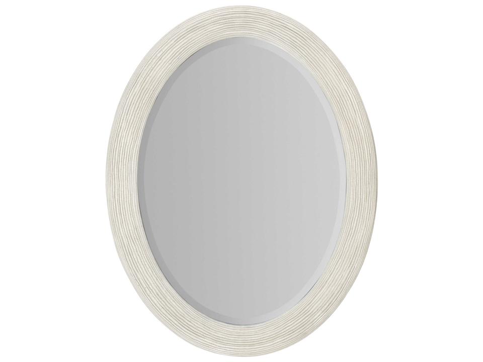 Serenity Amelia Oval Wall Mirror in Textured Light Gray