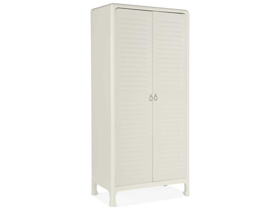 Serenity Cape May Wardrobe in Shell White with Louvered Doors