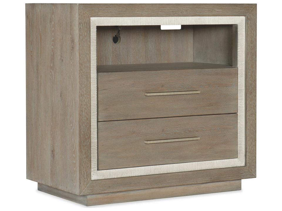 Serenity Balboa Two Drawer Nightstand Gray Washed Oak