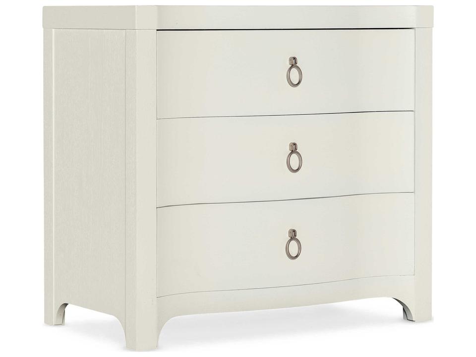 Serenity Antigua 3-Drawer Nightstand in Shell White Finish