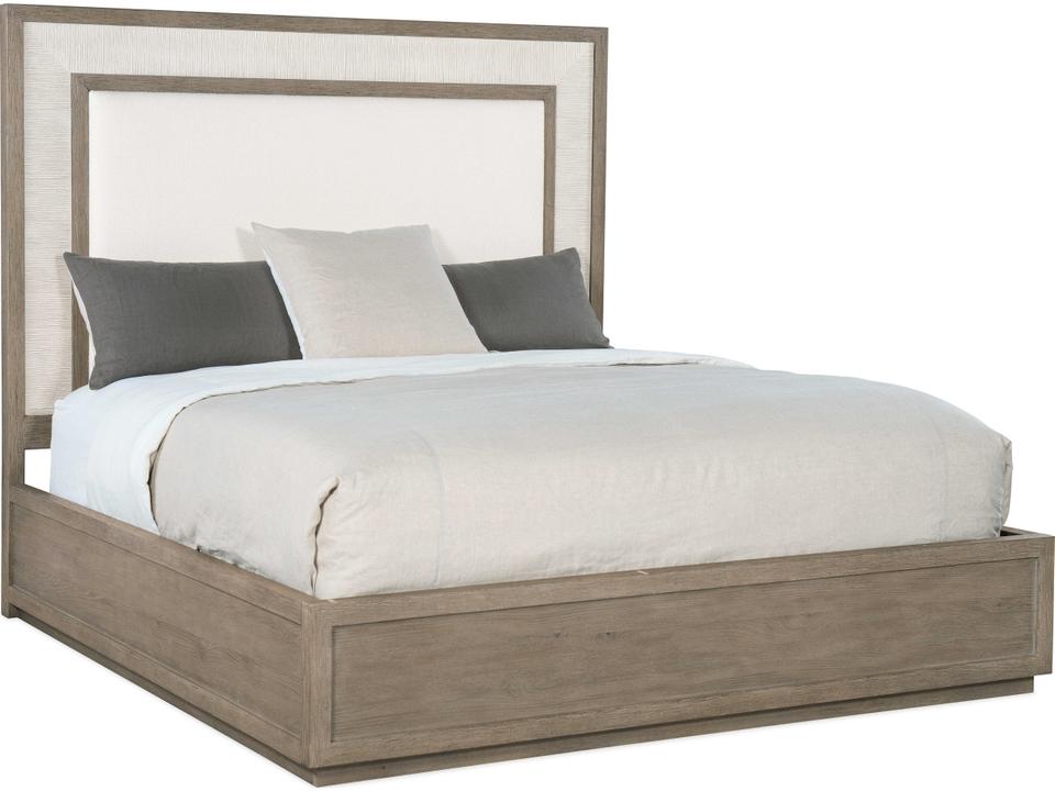 Serenity Rookery King Upholstered Panel Bed in Arctic Gray Oak