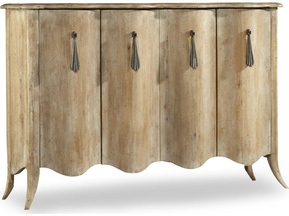 Melange Draped Credenza Light Wood with Ventilated Back Panel