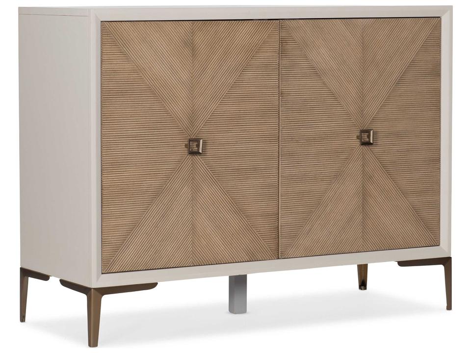 Melange Lisette Hall Chest Accent Cabinet in Cream and Gold