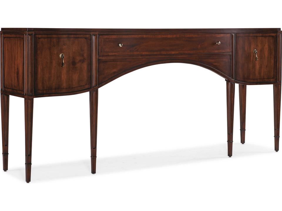 Charleston Console Table in Maraschino Cherry with Walnut Inlay
