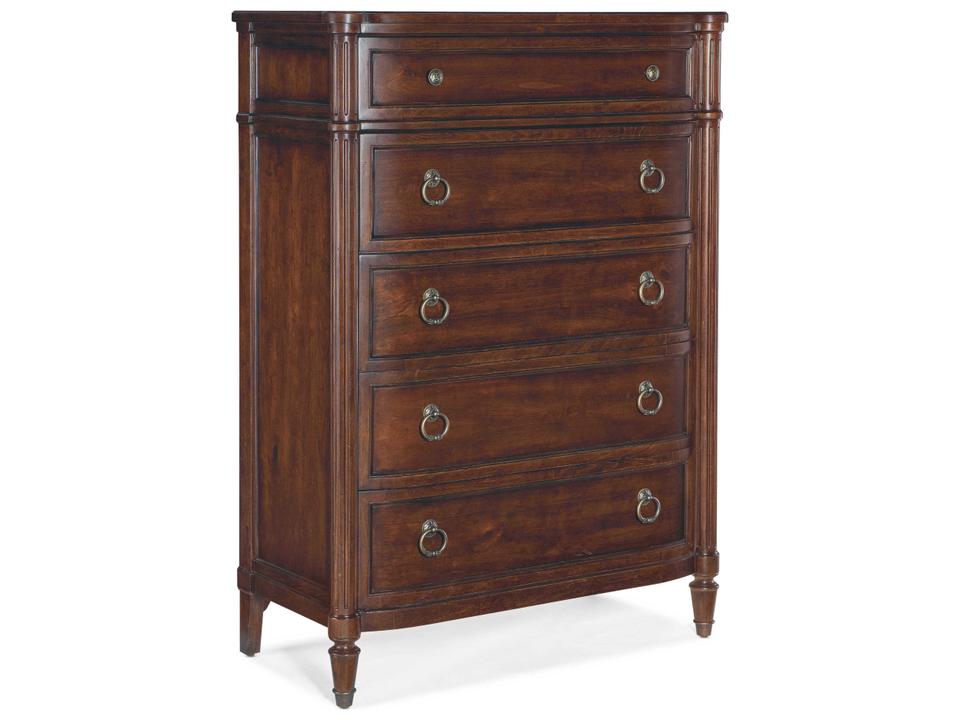 Charleston 5-Drawer Cherry Wood Accent Chest Maraschino Cherry