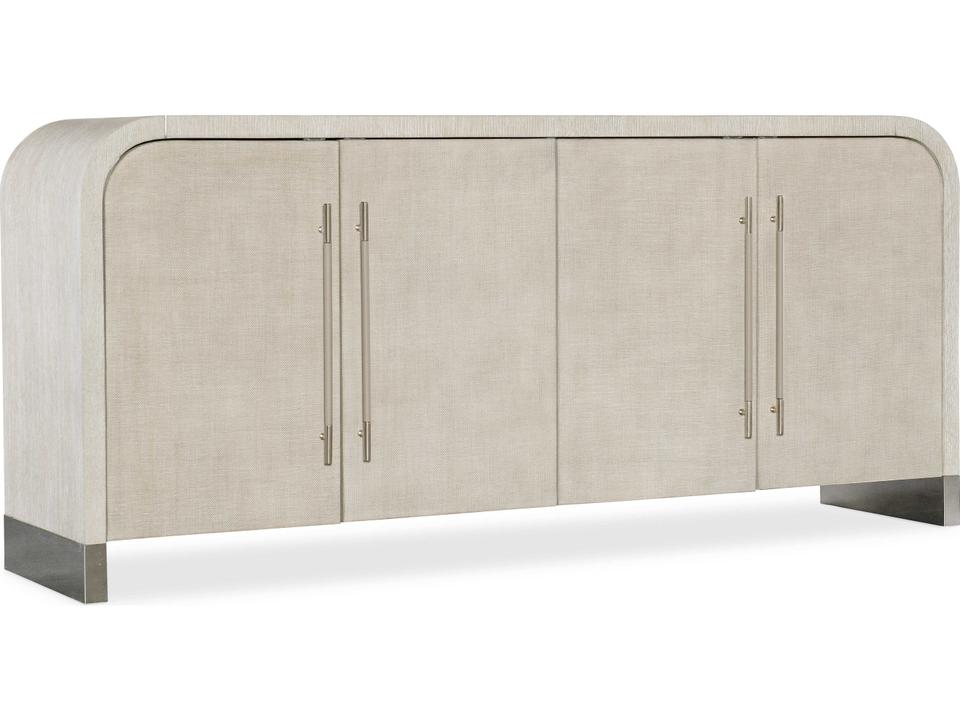 Modern Mood Raffia-Wrapped 4-Door Buffet in Diamond Finish