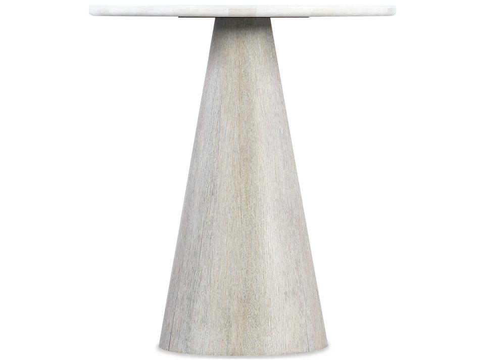Modern Mood Round Marble End Table with Diamond Finish