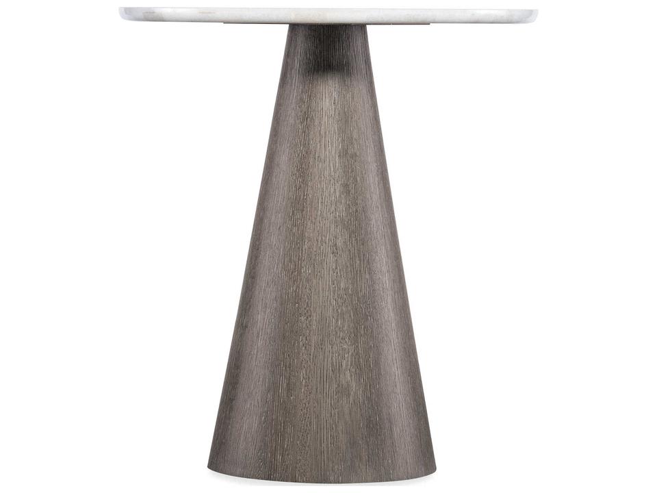 Modern Mood Round End Table with White Marble Top and Mink Base