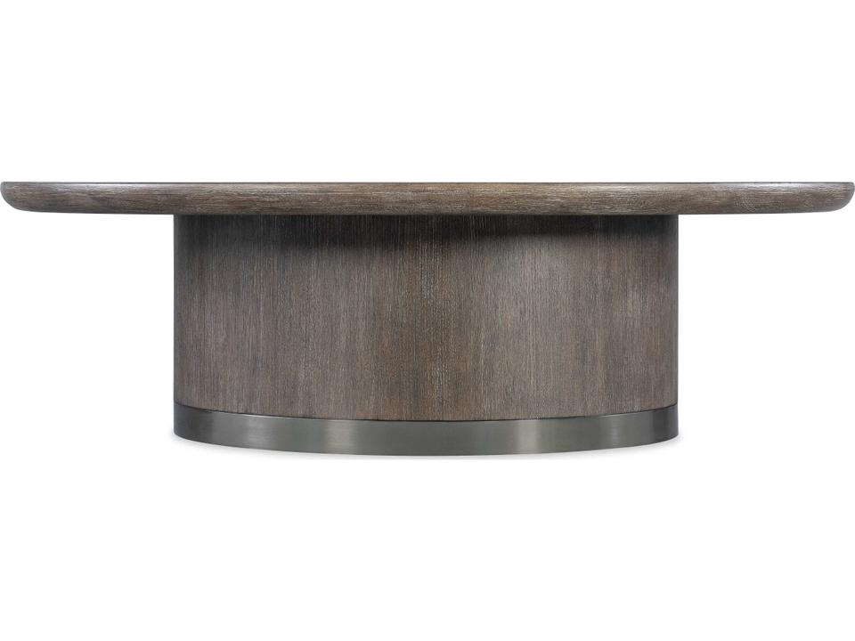 Modern Mood Round Cocktail Table in Mink Finish
