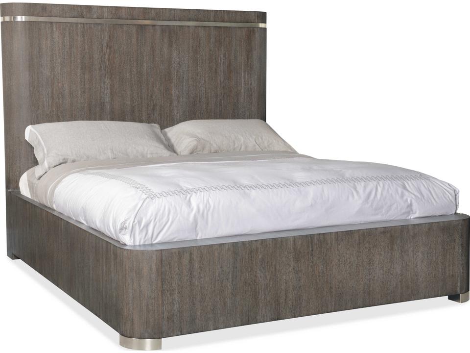 Modern Mood King Panel Bed in Mink Brown Finish