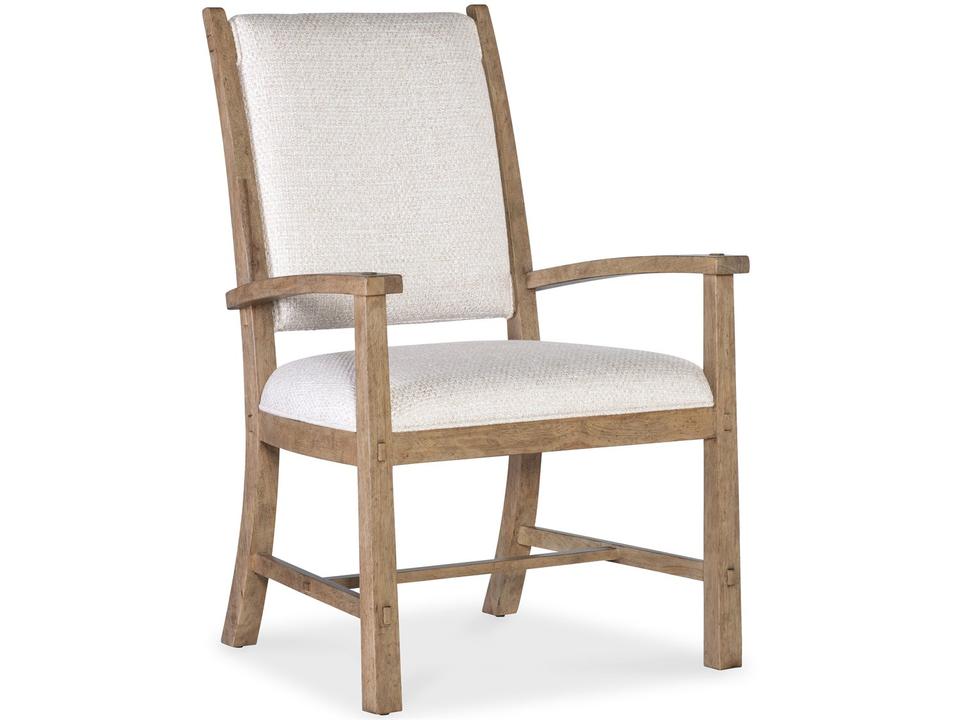 Vineyard Row Upholstered Arm Dining Chair in Sonoma Finish