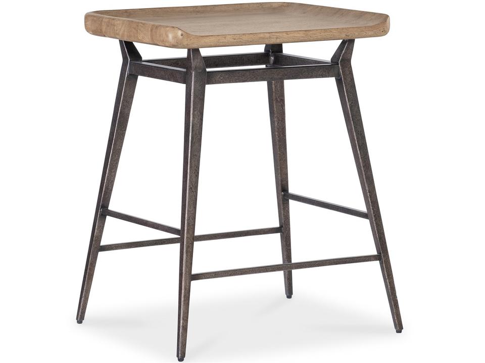 Vineyard Row Counter Stool in Sonoma Wood and Black Metal