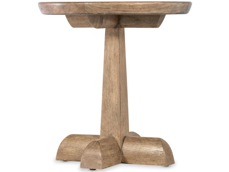 Vineyard Row Round End Table Sonoma Finish with Marble Top