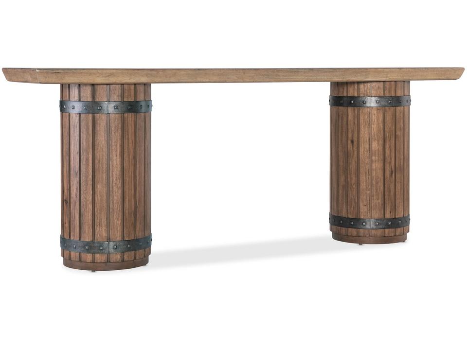 Vineyard Row Rectangle Console Table with Two-Tone Wood Finish