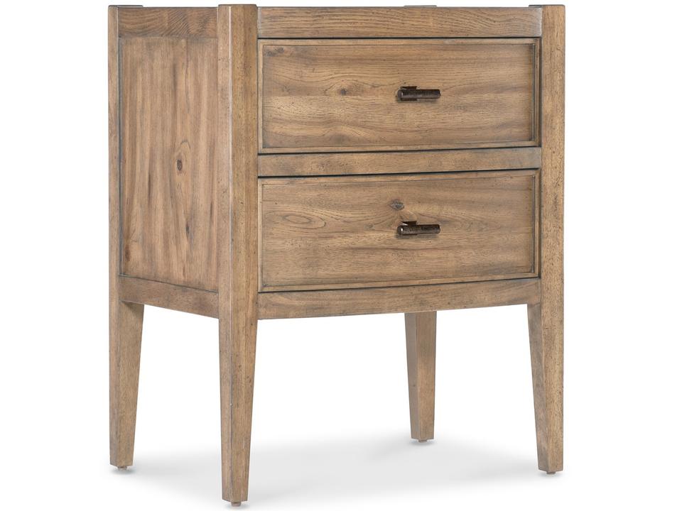 Vineyard Row 2-Drawer Nightstand Sonoma Finish with Oak Veneers