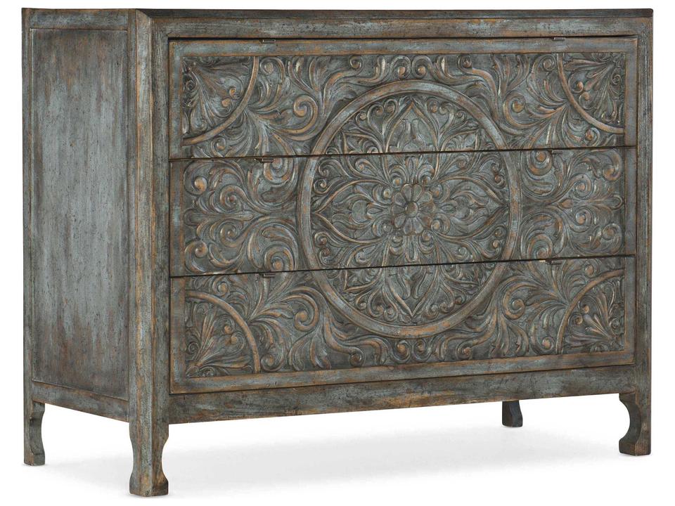 La Grange Three-Drawer Lockhart Accent Chest in Blue Bonnet