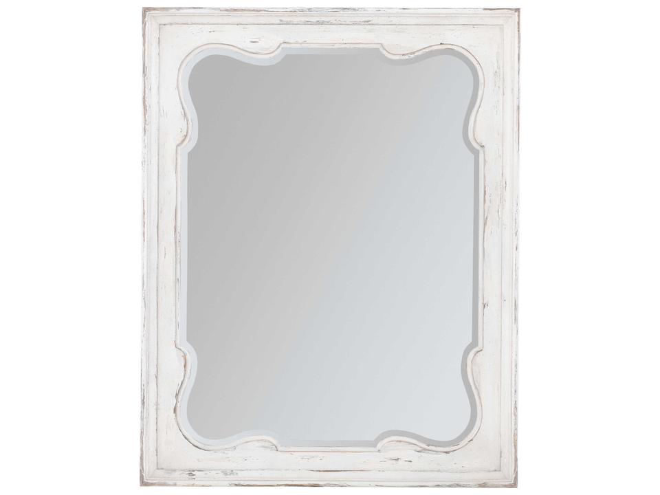 Americana Landscape Wall Mirror in Daisy White Finish