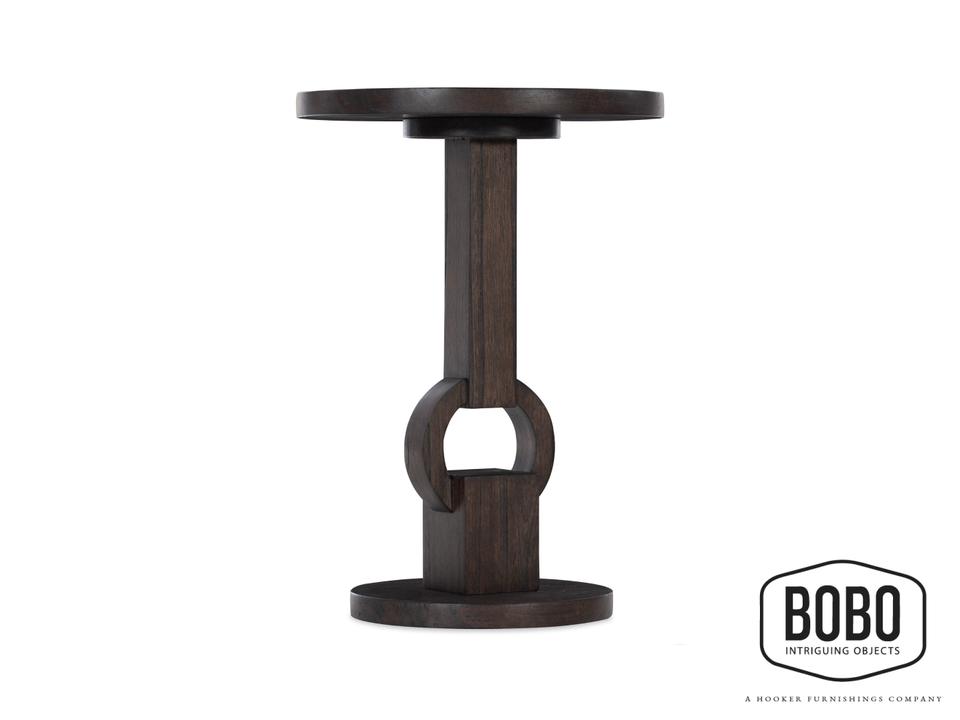 Commerce and Market Round Side Table in Dark Wood