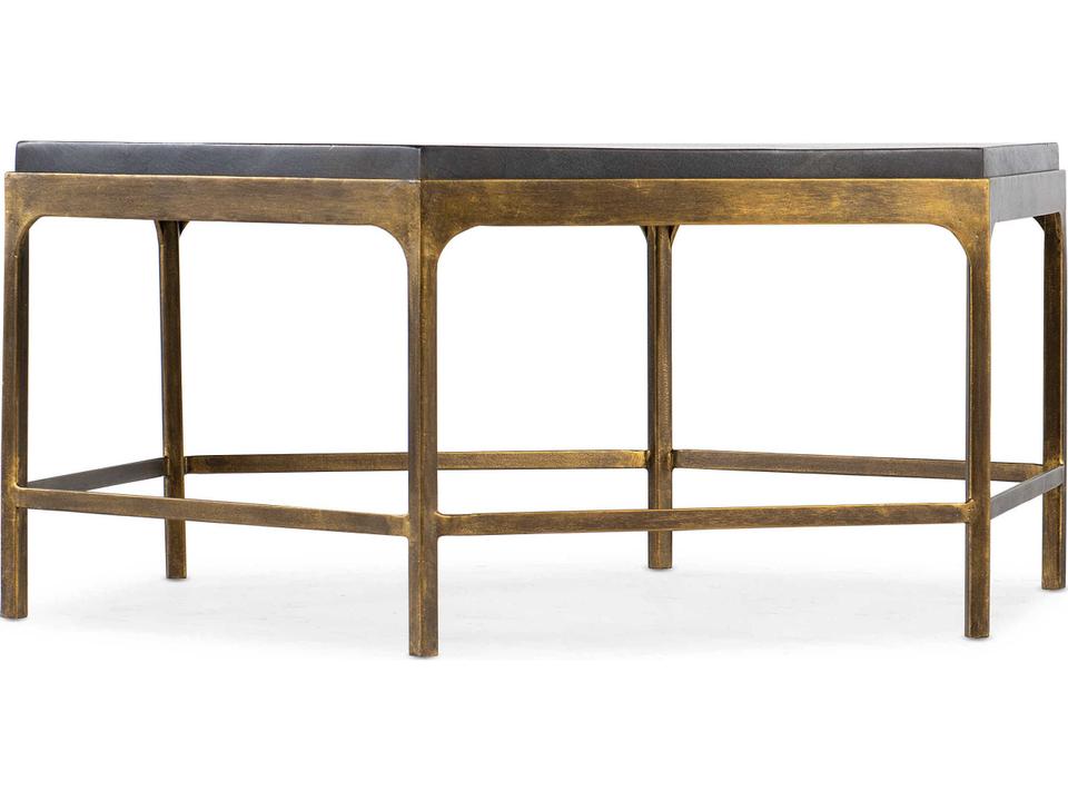 Commerce and Market Octavius Hexagonal Coffee Table Gold and Dark Wood