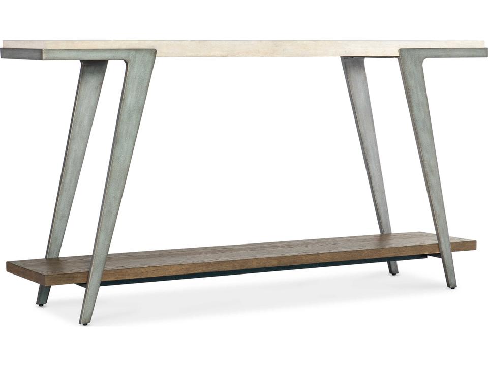 Commerce and Market Boomerang Console Table in White and Gray