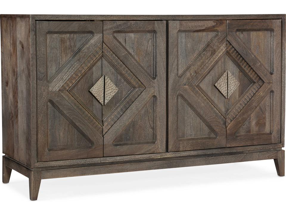 Commerce and Market Carved Accent Chest Natural Mango Wood