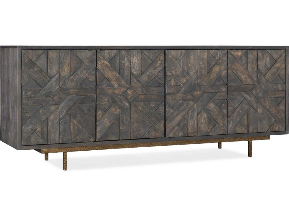 Heritage Layer 80" Mango Wood Dark Credenza Sideboard