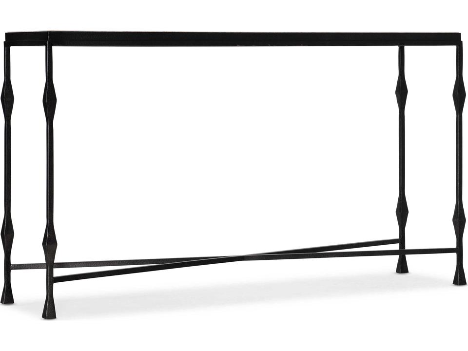 Commerce and Market Rectangular Console Table with White Travertine Top