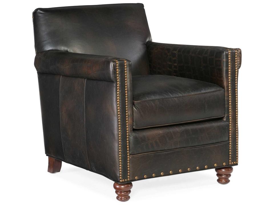 Potter Club Accent Chair in Old Saddle Fudge Aniline Leather