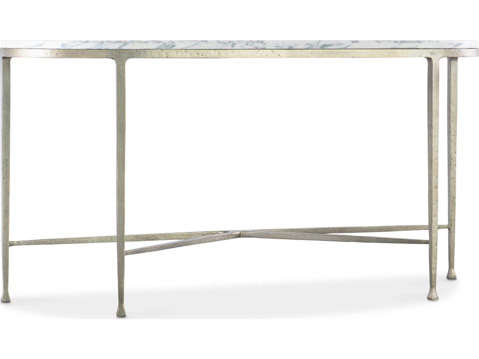 Jules Demilune Marble Console Table in Champagne