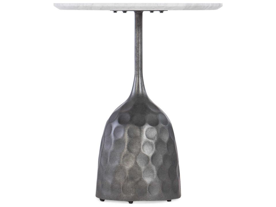 Zuri Dimple Base Round Accent Table with Honed Carrara Marble Top