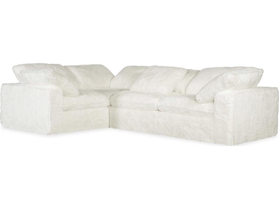 Barefoot 4-Piece Sectional Sofa in Yak Natural White Fabric