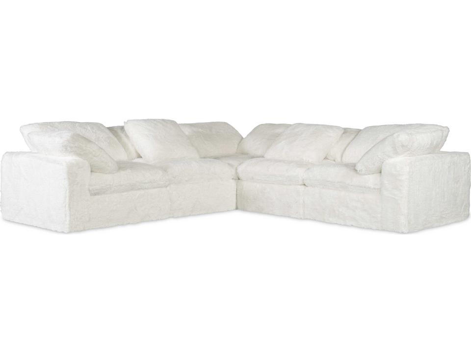 Barefoot 5-Piece Modular Upholstered Sectional Sofa in White