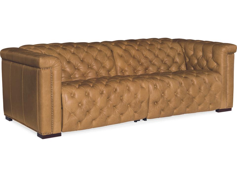 Savion Power Reclining Aniline Leather Sofa with Power Headrest