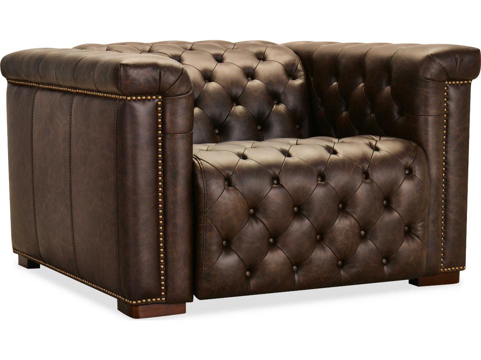 Ss Dark Wood Brown Leather Recliner