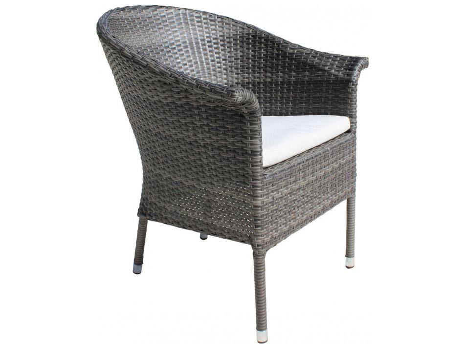 Spectrum Grey Aluminum Cushion Dining Armchair