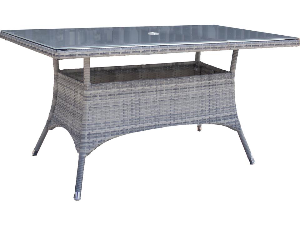 Athens 60-Inch Rectangle Dining Table in Whitewash Wicker