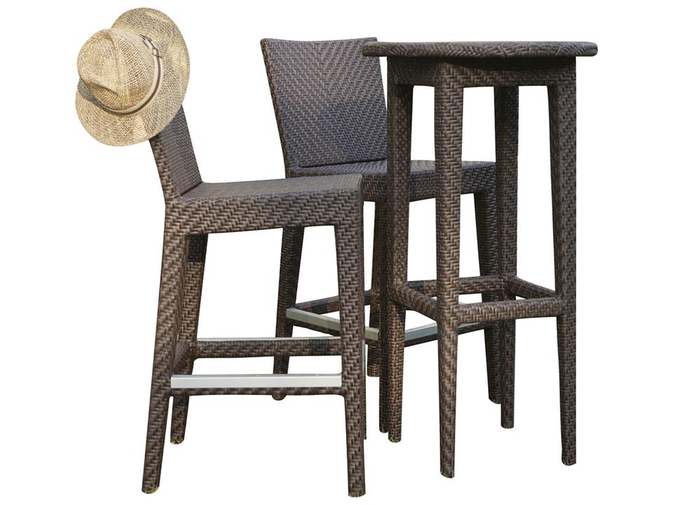 Atlantis 3 Piece Pub and Barstool Set in Java Brown