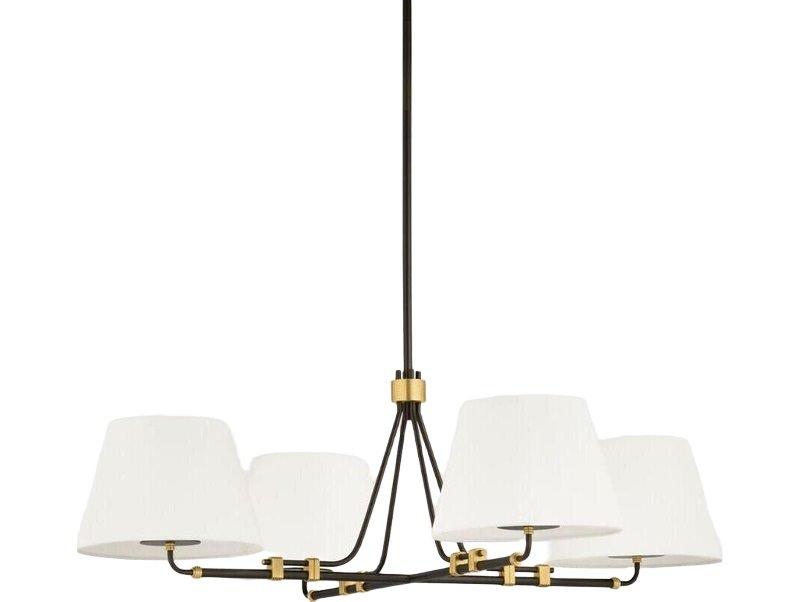 Crown Heights 4-Light Aged Brass Distressed Bronze Drum Chandelier