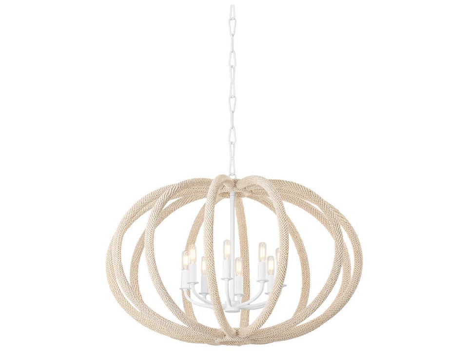 Lewiston 6-Light White Plaster Candelabra Chandelier