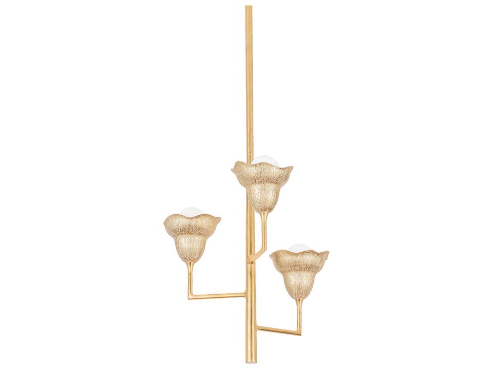 Alora 3-Light Vintage Gold Leaf Gilded Ivory Tiered Chandelier