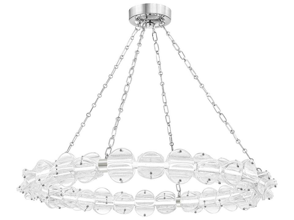 Lindley 1-Light Polished Nickel Etched Glass LED Chandelier