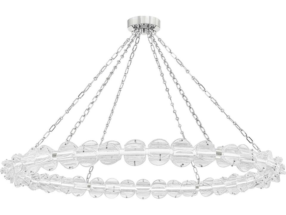 Lindley 1-Light Polished Nickel Etched Glass LED Chandelier