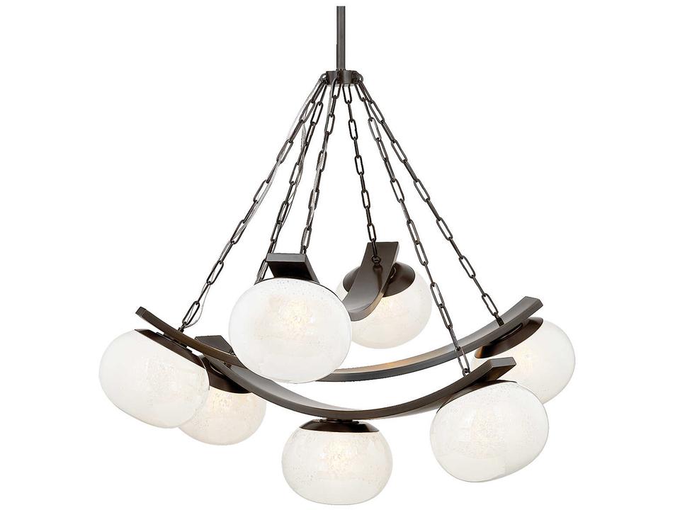 Duxbury 7-Light Distressed Bronze Black Globe Chandelier